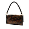Burberry Herringbone Patent and Straw Shoulder Bag Secondhand