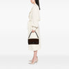 Burberry Herringbone Patent and Straw Shoulder Bag Secondhand