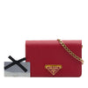 Prada Saffiano Lux Flip Lock Wallet on Chain Secondhand
