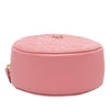 Chanel CC Embossed Caviar Camellia Round Clutch With Chain Secondhand