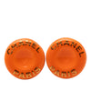 Chanel Resin Logo Round Clip On Earrings Secondhand