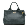 Prada Goatskin Woven Madras Satchel Secondhand