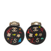 Chanel CC Resin No. 5 Button Clip on Earrings Secondhand