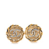 Chanel Gold Plated CC Crystal Clip On Earrings Secondhand