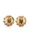Chanel Gold Plated CC Crystal Clip On Earrings Secondhand