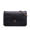 Chanel Lambskin Camellia Embossed Wallet On Chain Secondhand
