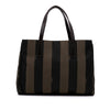 Secondhand Fendi Pequin Coated Canvas Tote