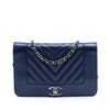 Chanel Chevron Sheepskin Mademoiselle Vintage Wallet On Chain Secondhand