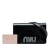 Miu Miu Patent Crystal Embellished Logo Wallet On Chain Secondhand