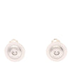 Chanel Stainless Steel Logo Button Clip On Earrings Secondhand