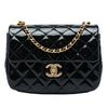 Chanel Mini Square Classic Patent Enamel Coco Hearts Single Flap Secondhand