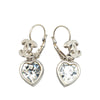 Chanel Silver CC Crystal Heart Drop Lever Back Earrings Secondhand