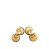 Chanel Gold Plated Enamel CC Double Disc Clip On Earrings Secondhand