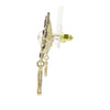 Chanel CC Gold Plated Strass Enamel Faux Pearl Flower Drop Push Back Earrings Secondhand