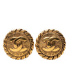 Chanel CC Gold Plated Sunburst Round Clip On Earrings Secondhand