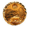 Chanel CC Gold Plated Sunburst Round Clip On Earrings Secondhand