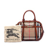 Burberry Small Leather Trimmed House Check Canvas Bridle Orchard Satchel Secondhand