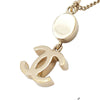 Chanel CC Gold Plated Rhinestone Pendant Necklace Secondhand