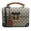 Gucci GG Supreme Bamboo Padlock Satchel Secondhand