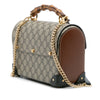 Gucci GG Supreme Bamboo Padlock Satchel Secondhand