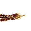 Chanel Gold Plated Leather Woven Medallion Chain Belt Secondhand