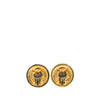 Chanel Gold Plated CC Round Clip On Earrings Secondhand