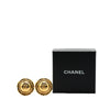 Chanel Gold Plated CC Round Clip On Earrings Secondhand