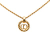 Dior Gold Plated CD Logo Pendant Rope Chain Necklace Secondhand