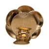 Chanel CC Gold Plated Enamel Camellia Clip On Earrings Secondhand