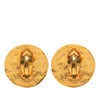 Chanel CC Gold Plated Logo Round Button Earrings Secondhand