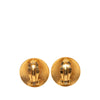 Chanel CC Gold Plated Round Clip On Earrings Secondhand