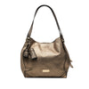 Burberry Small Metallic Grained Calfskin Saddle Stitch Canterbury Tassel Tote Secondhand