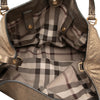 Burberry Small Metallic Grained Calfskin Saddle Stitch Canterbury Tassel Tote Secondhand