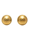 Chanel CC Gold Plated Round Clip On Earrings Secondhand