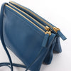Celine Trio Small Leather Crossbody bag in Blue Secondhand