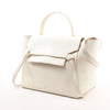 CELINE Belt Bag Grained Leather Mini 2Way Handbag in White Secondhand