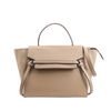 CELINE Belt Bag Grained Leather Mini 2Way Handbag in Beige Secondhand
