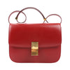 Secondhand CELINE Classic Box Medium Leather Crossbody Bag in Red