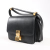 Celine Classic Box Small Leather Shoulder Bag in Black Secondhand