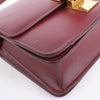 Celine Classic Box Small Leather Shoulder Bag in Burgundy Secondhand