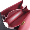 Celine Classic Box Small Leather Shoulder Bag in Burgundy Secondhand