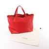 CELINE Cabas Horizontal Leather 2Way Handbag in Red Secondhand