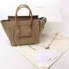 CELINE Luggage Micro Leather Handbag in Beige Secondhand