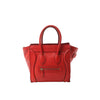 CELINE Luggage Micro Leather Handbag in Red Secondhand