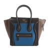 Celine Luggage Micro Leather Handbag in Blue x Black x Taupe Secondhand