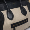Celine Luggage Large Canvas & Leather Handbag in Beige x Black Secondhand