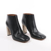 Celine Phoebe Leather x Metal Heel Ankle Boots in Black, Size 38 EU Secondhand