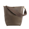 CELINE Seau Sangle Bucket Leather Shoulder Bag in Greige Secondhand