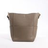 CELINE Seau Sangle Bucket Leather Shoulder Bag in Greige Secondhand