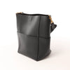 CELINE Seau Sangle Bucket Leather Shoulder Bag in Black Secondhand